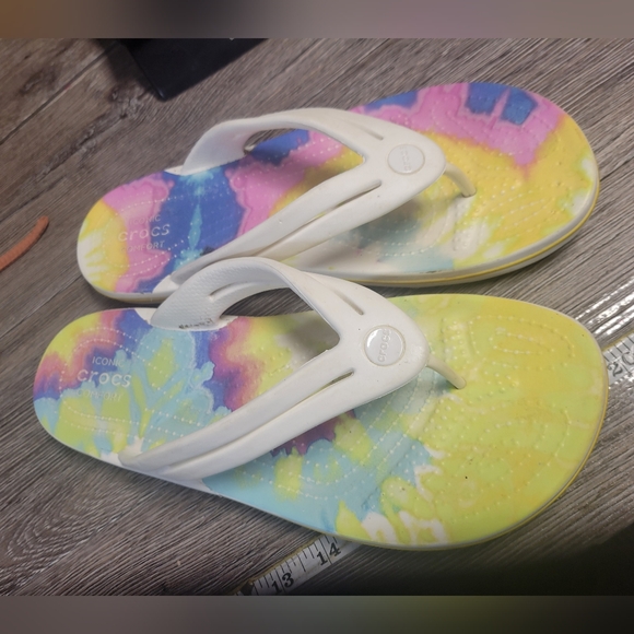 CROCS Shoes - Crocs Iconic Comfort‎ Tie Dye Sandals Pastel Women's Size 10